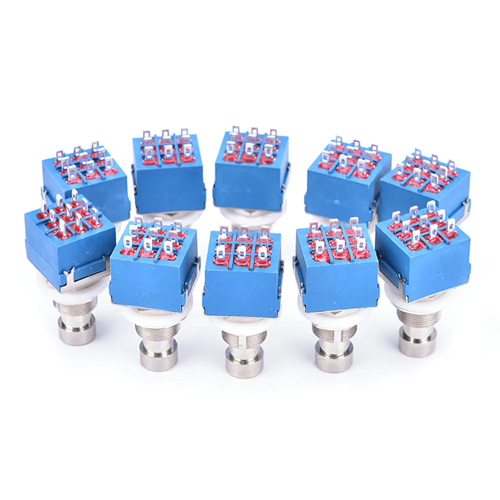 

10Pcs 9-pin 3PDT Guitar Effects Pedal Box Stomp Foot Metal Switch True Bypass Guitar Parts Accessories