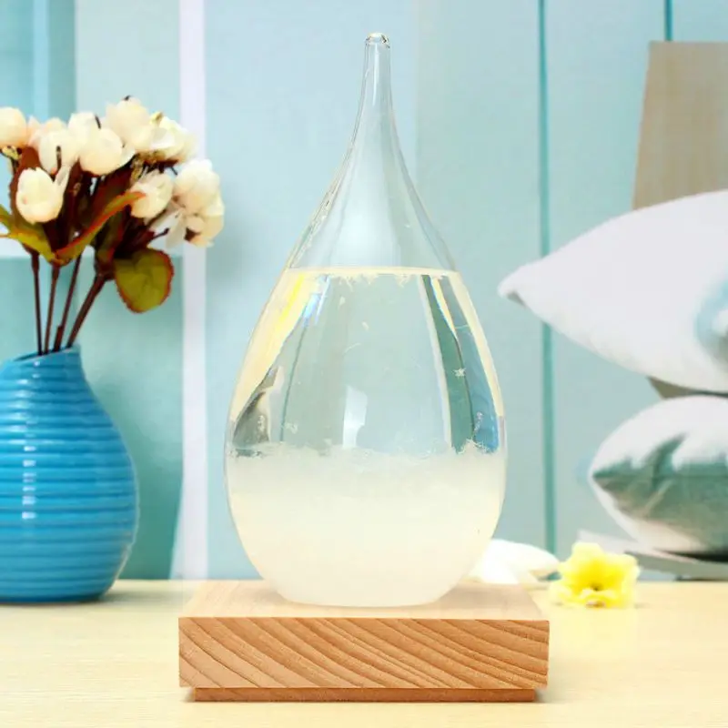 Christmas Barometer Droplet Storm Glass Creative Drop-Shaped Storm Glass Bottle Desktop Weather Station Weather Predictor Decor