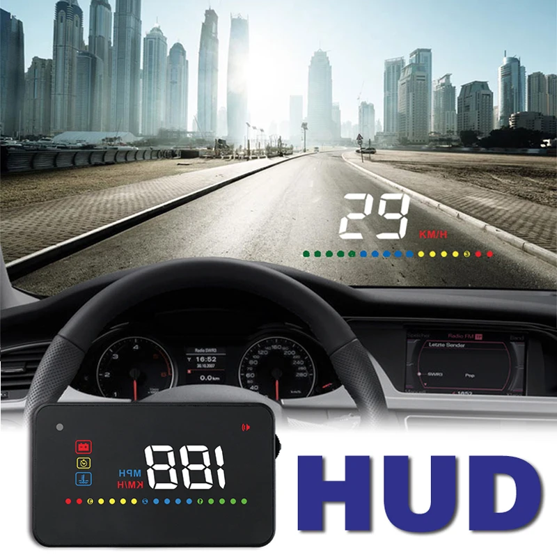 On-board computer hud display car head up display obd2 display speedometer obd2 temperature water Projection on the windshield