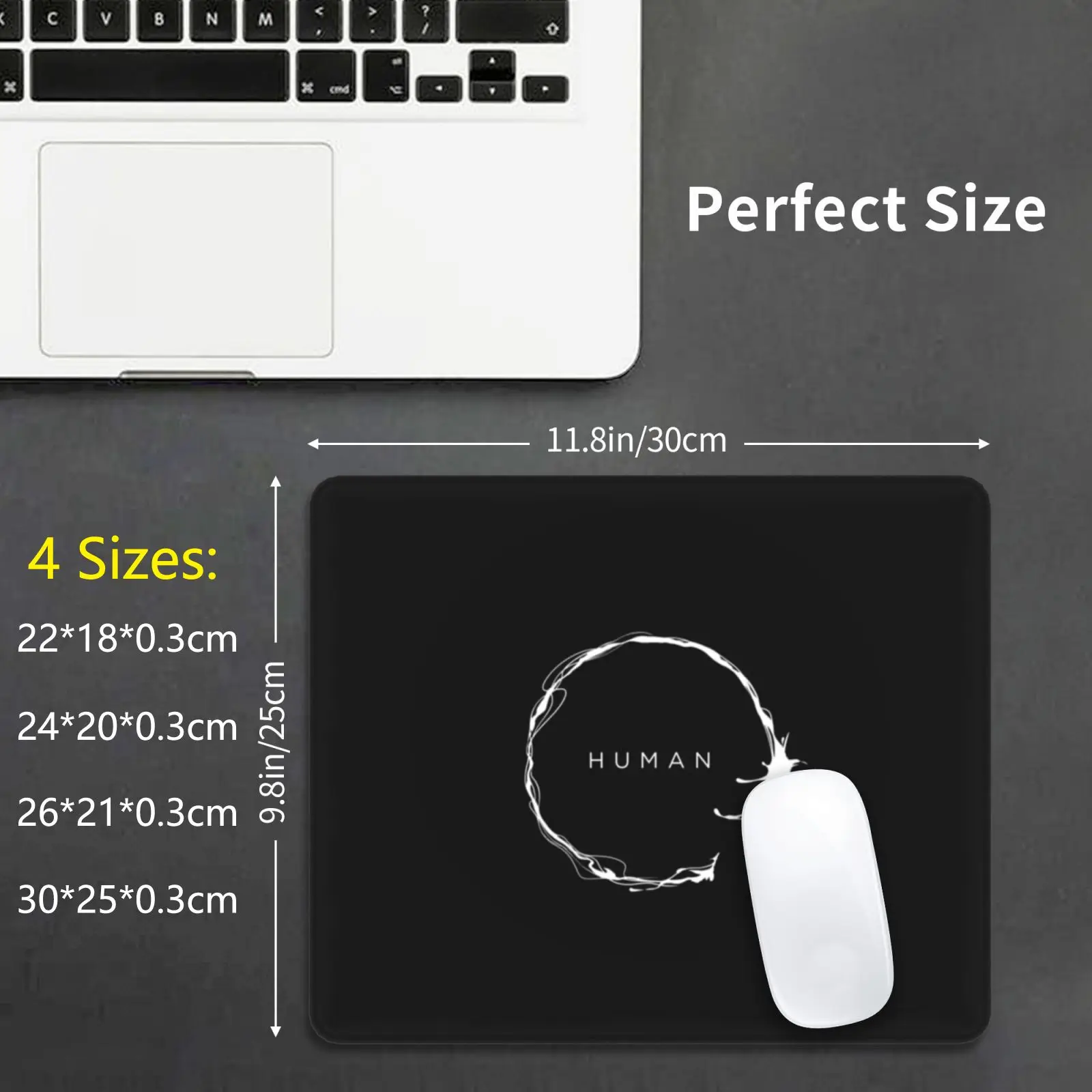 Human Ii Mouse Pad DIY Print Cushion Arrival Language Heptapod Circle Ink Black And White Bw Movie Film Sci Fi