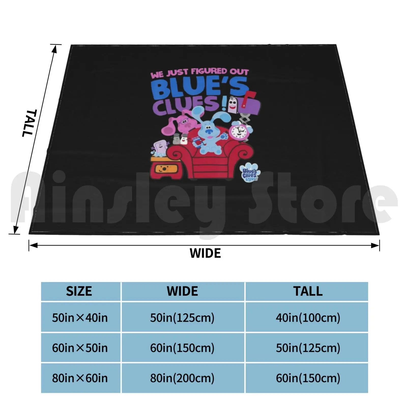 بطانية Blue's Clues & You Group Shot Just Figured Out Blue's Clues Blanket Fashion المخصصة رسميًا