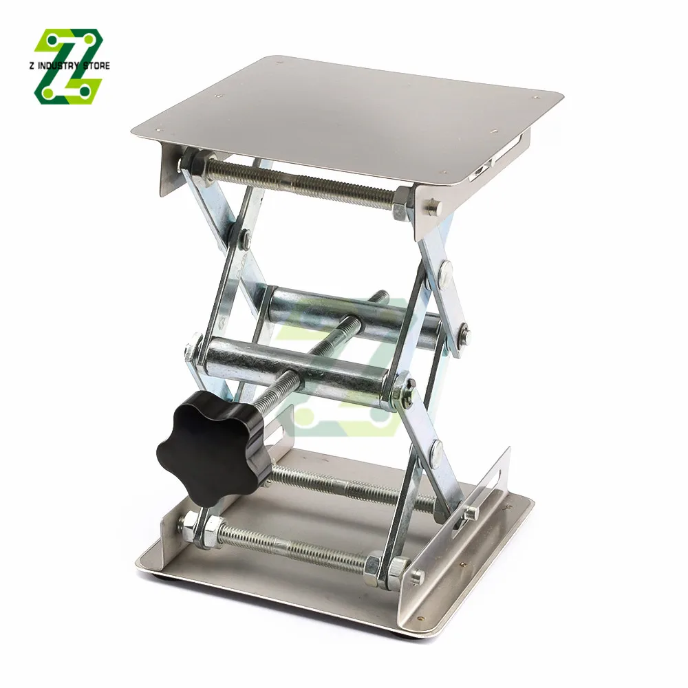 100*100*150mm Stainless Steel Lifting Table Woodworking Machinery Engraving Laboratory Lifting Stand Manual Lift Platform