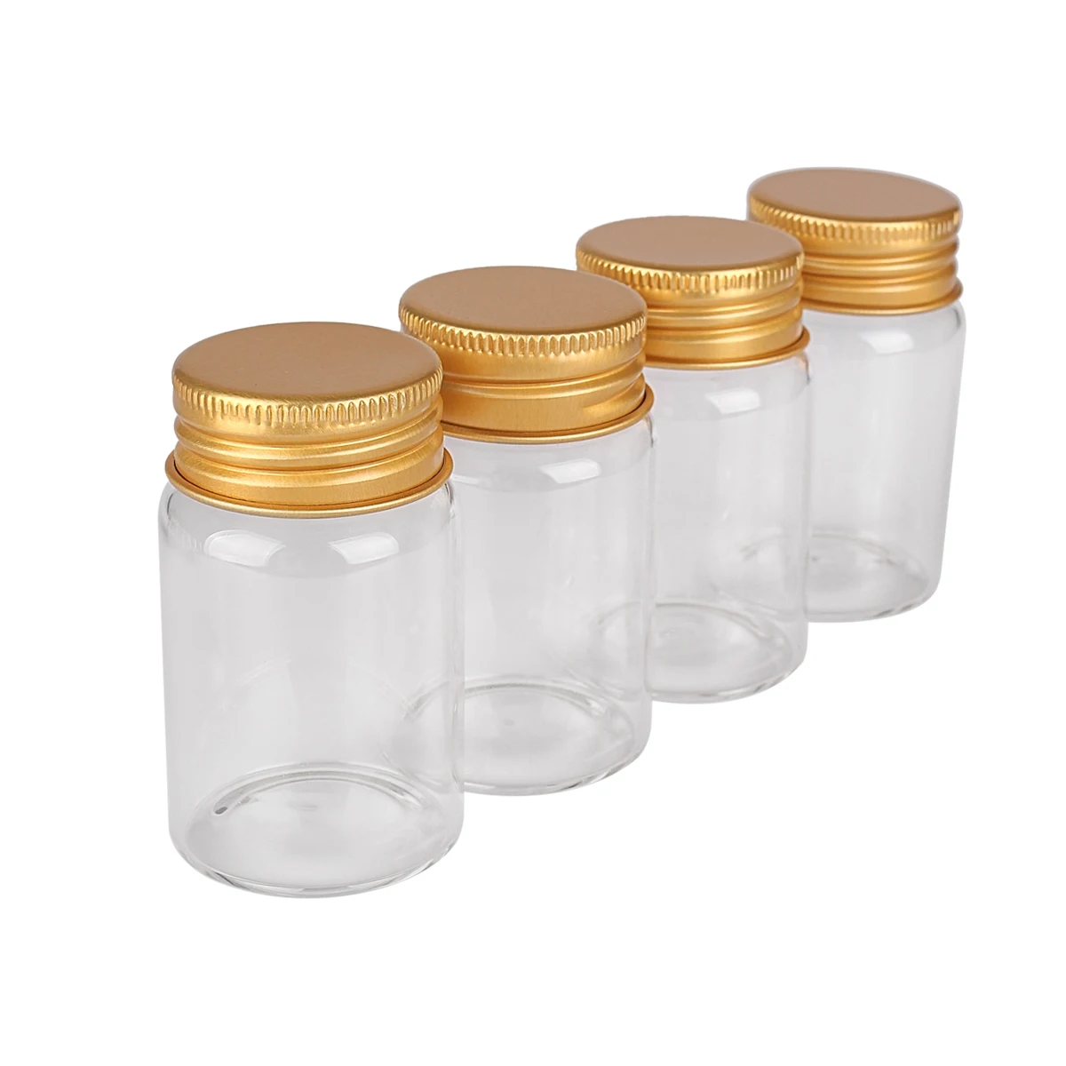 3pcs 40ml 37*60mm Glass Bottles Glass Jars with Golden Aluminum Caps Candy Bottles Glass vessels Storage Jars Pill Container