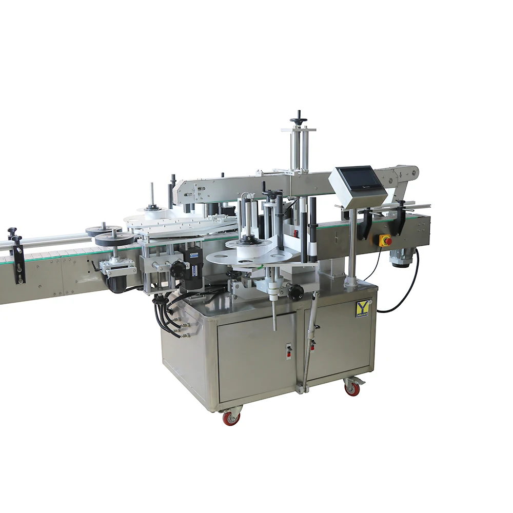 MT-500 Hoàn Toàn Tự Động 2 Mặt Phẳng Nhãn Applicator Chai Vuông Keo Dán Nhãn Máy
