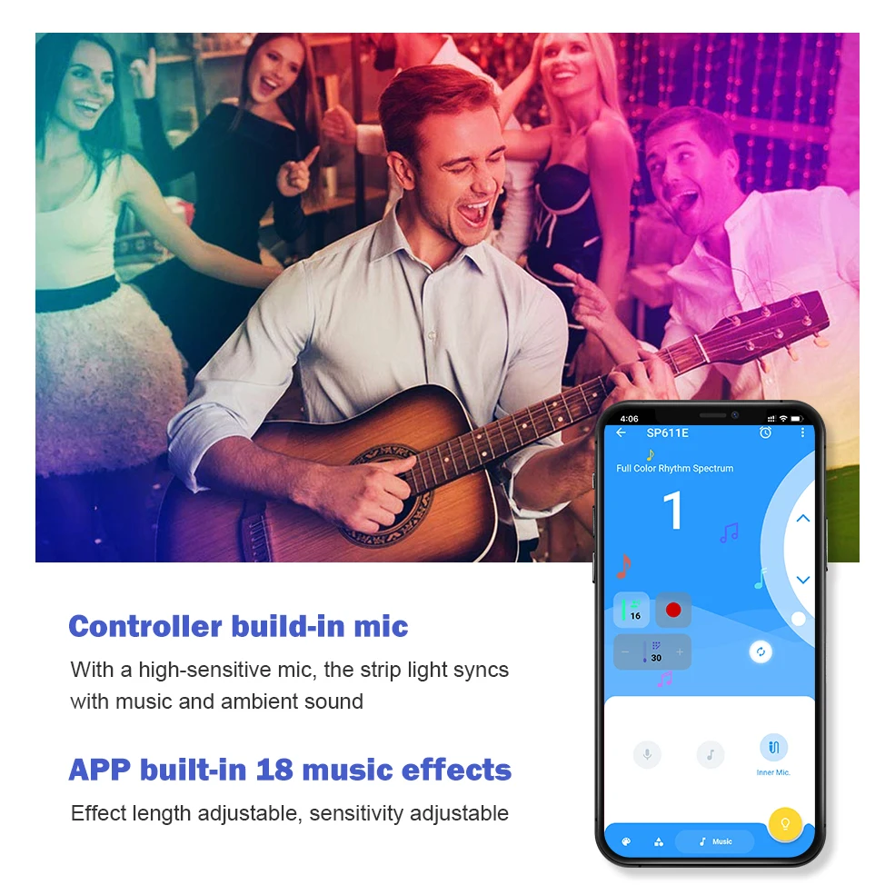 WS2811 WS2812 Bluetooth Music LED Pixels Strip Controller Smart APP IR Controller for WS2812B Addressable LED Light DC5-24V