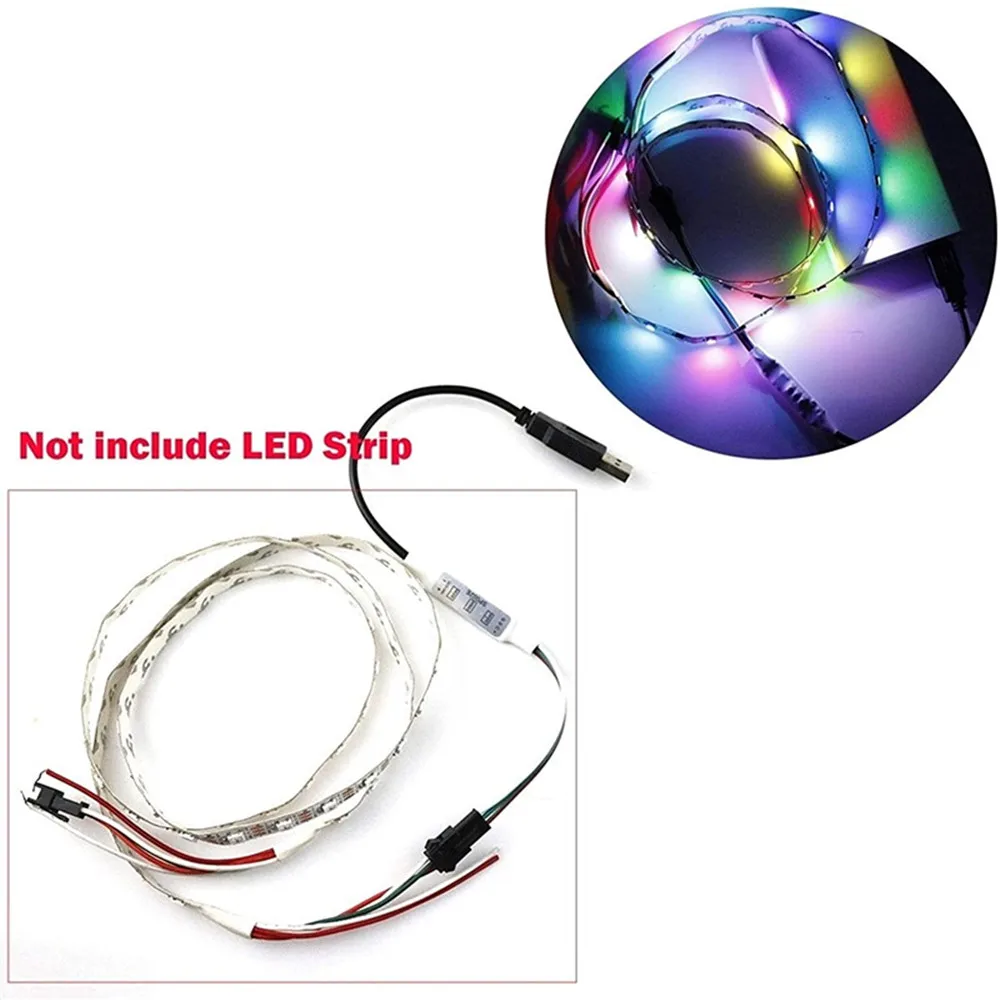 WS2812B WS2811 RGB Led Strip Controller USB/3Pin Snap-in JST Connector Mini 3 Keys For Pixel Light DC5V-24V
