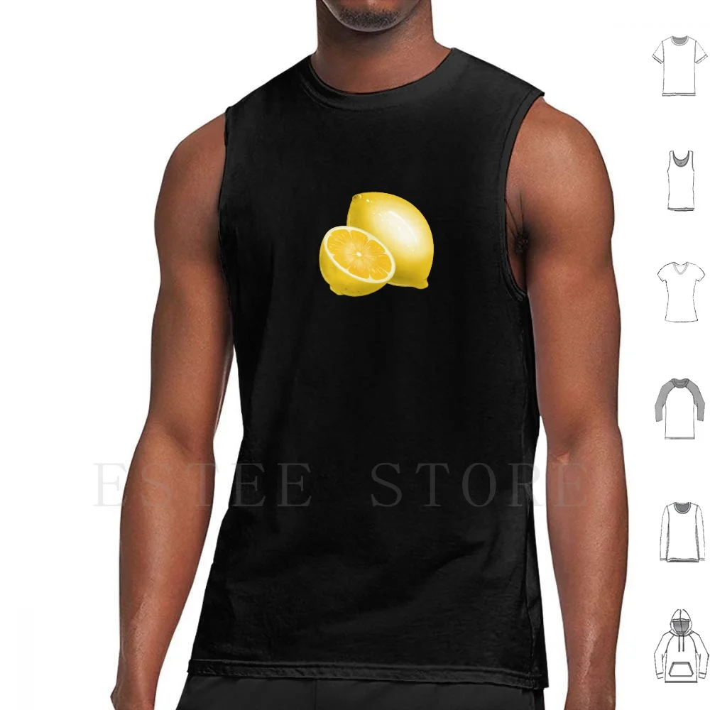 Lemons. Tank Tops Vest Sleeveless Lemon Lemons Citrus Whole Lemon Half A Lemon Slice Fruit Fruits Food Yellow Juice Two Cute