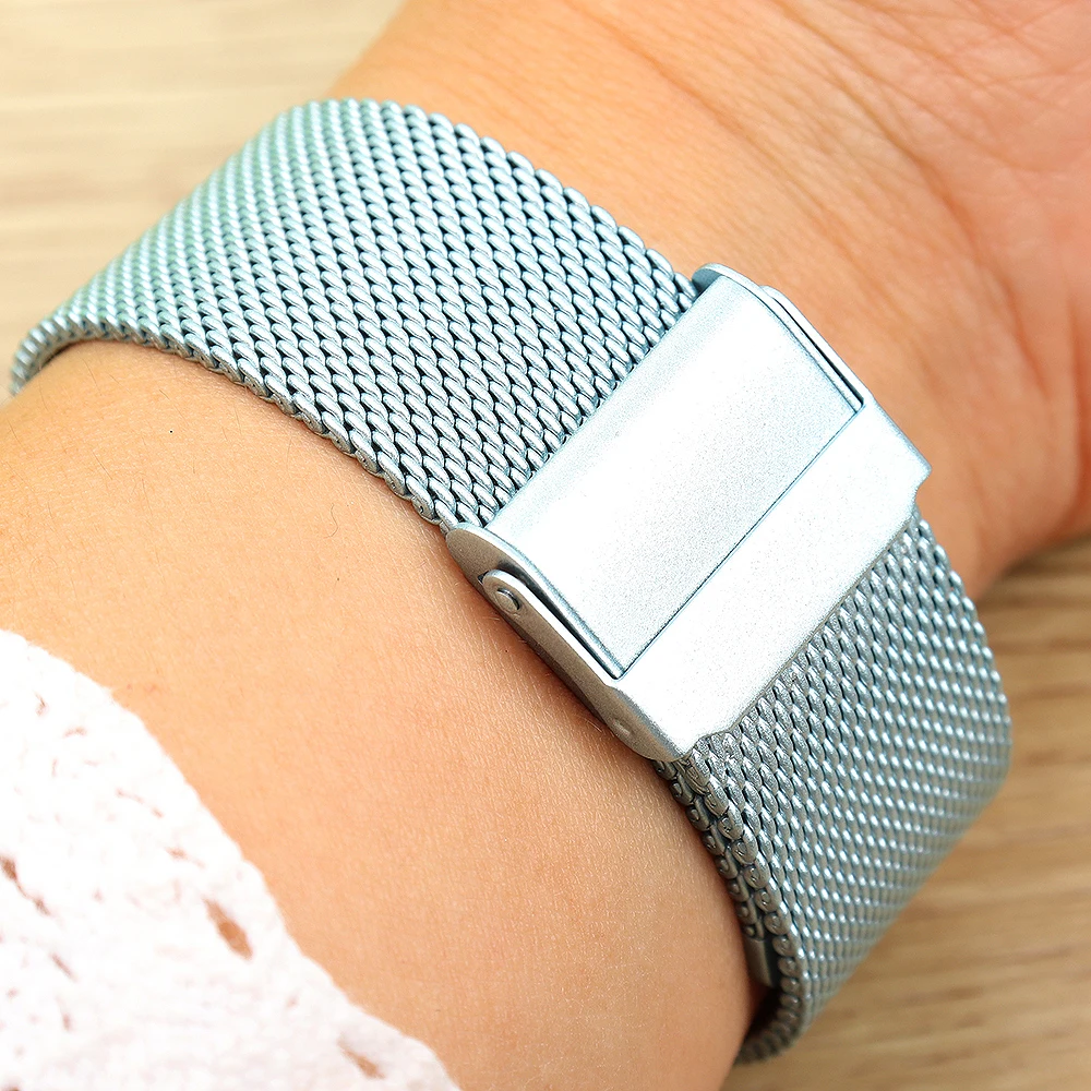 NEW Mesh Milanese Steel Watch Band Metal Ultra-thin Universal Stainless Steel Bracelet pink blue Strap 20mm 22 mm image 2