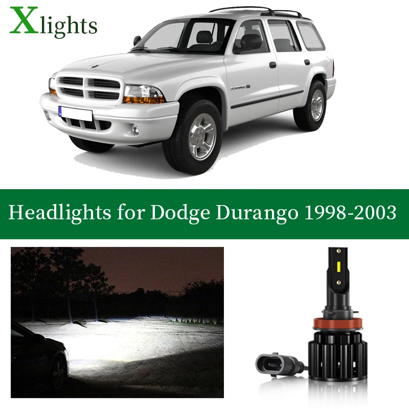 

Xlights Bulbs For Dodge Durango 1998 1999 2000 2001 2002 2003 LED Headlight Low High Beam Canbus Headlamp Lamp Light Accessories