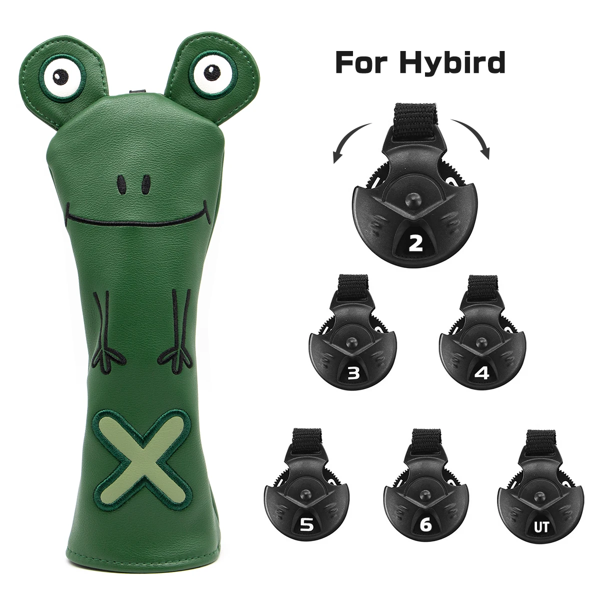 Câu Lạc Bộ Golf Gỗ Headcover Dễ Thương Thiết Kế Hình Chú Ếch Da Cầm Tay 1 Gỗ Driver Bao Bọc Đầu Gậy Fairway Golf Headcvoer Hybird có