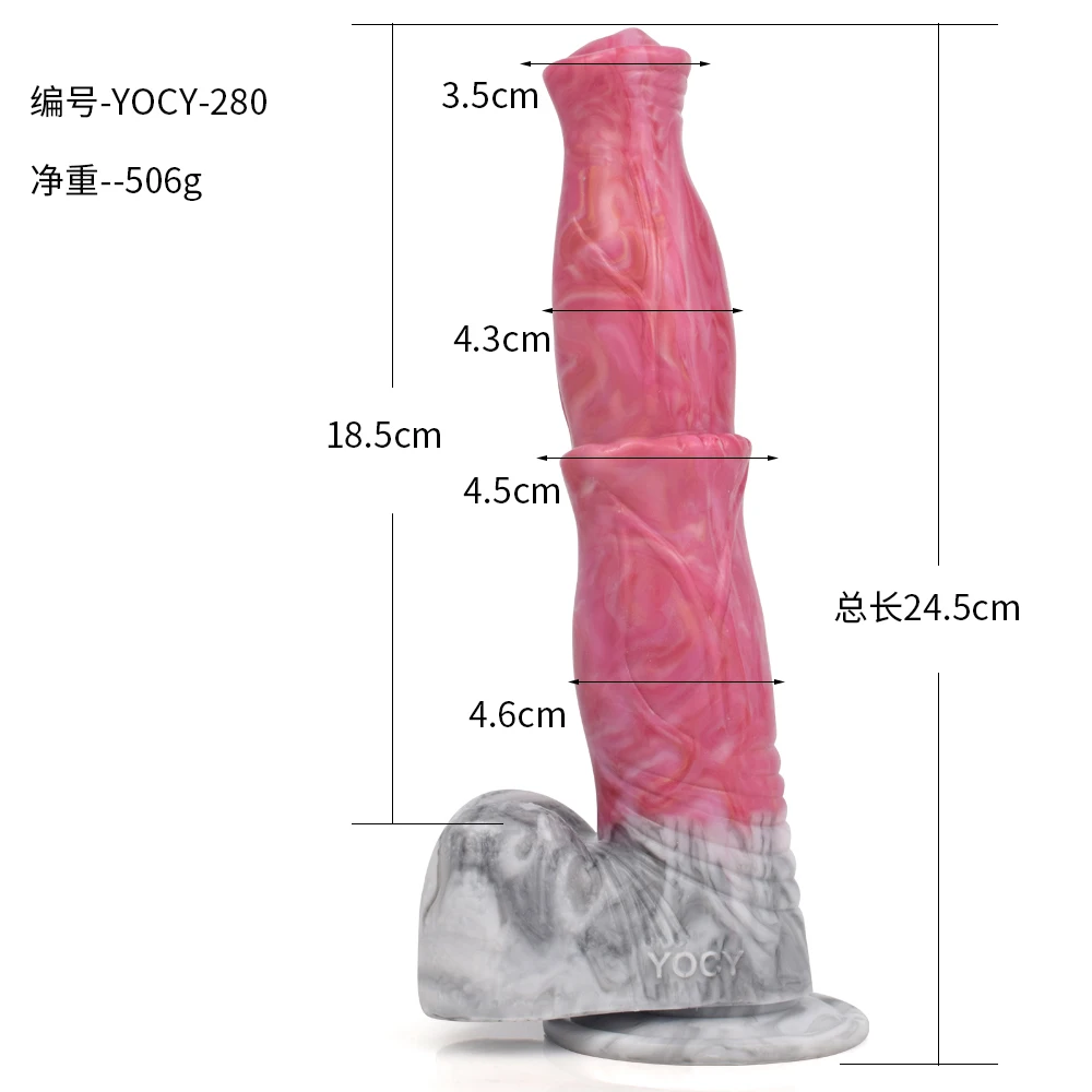 FAAK Silicone Horse Dildo New Gory Raw Meat Color Monster Knotted Animal Dog Penis Sucker Sex Toys For Women Men Masturbator