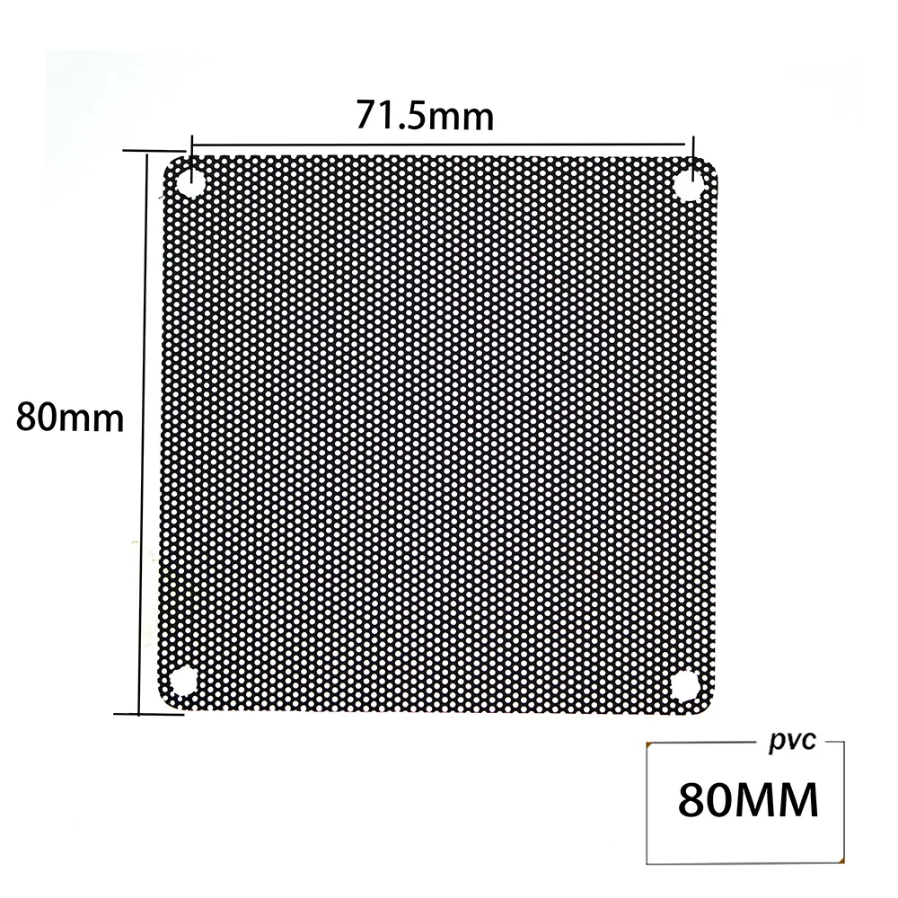 500PCS Cooling Fan Filter PVC 80X80MM PC Fan Case Dust Filter Strainer Cuttable Dustproof Mesh Fans 8cm 80mm