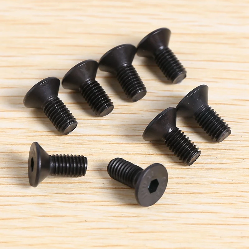 8Pcs MTB Bike Lock Shoe Cleat Mounting Screw for Shimano SPD Self-Locking Pedal Lock Steel Black