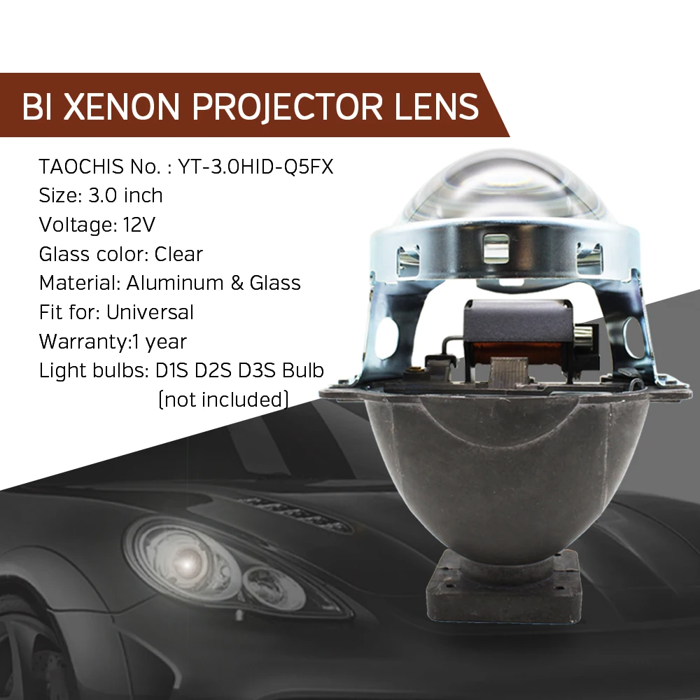 TAOCHIS Car Headlights Q5 3.0 inch hid Bi Xenon Head Lamp Projector Lens Modify Reflector Hi/Lo Beam For D2H D2S D1S D3S bulbs