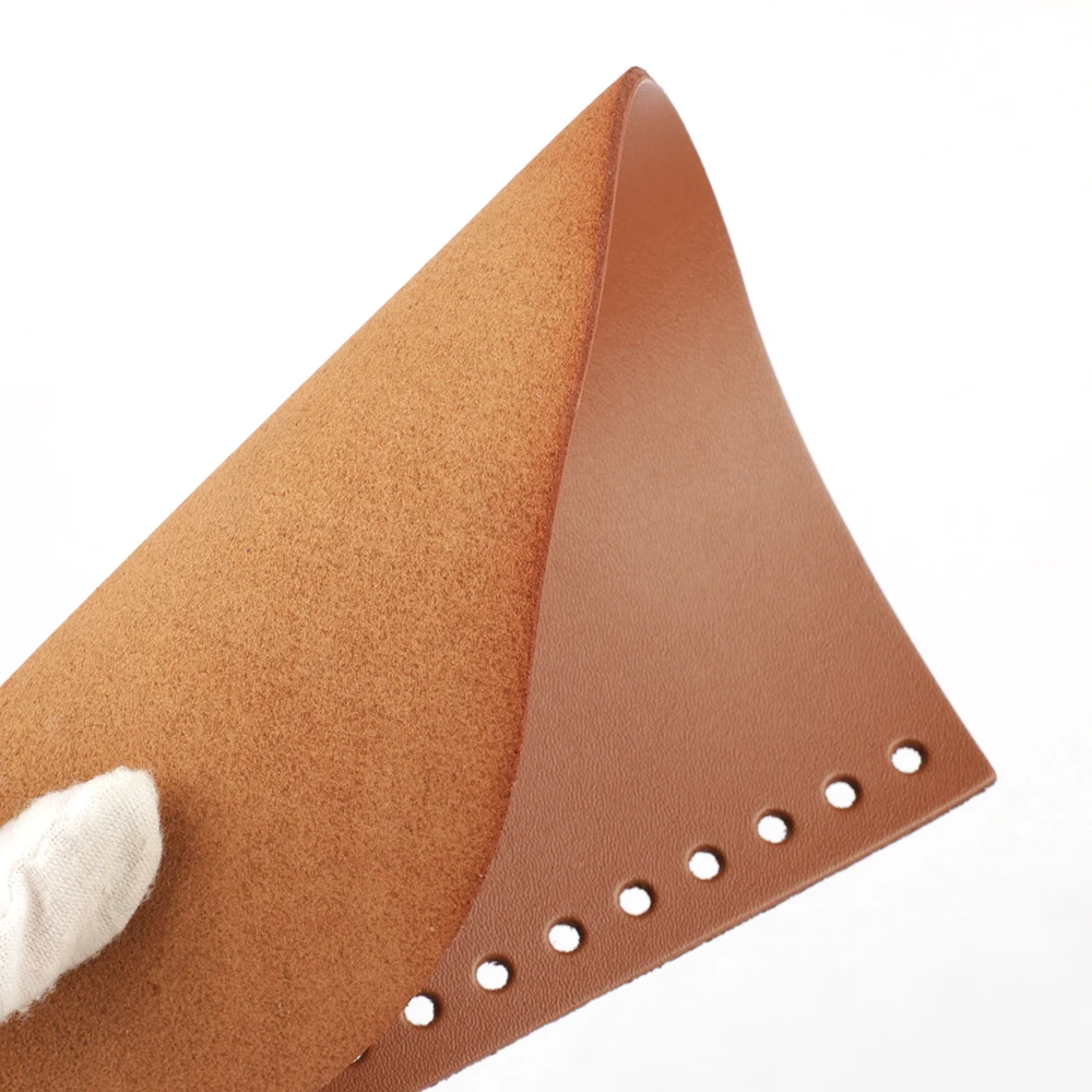 Handmade Leather Bag Cap Flap Cover With Holes Bag Lock Accessories for DIY Handbag Shoulder Bag Knitting Sewing Bag