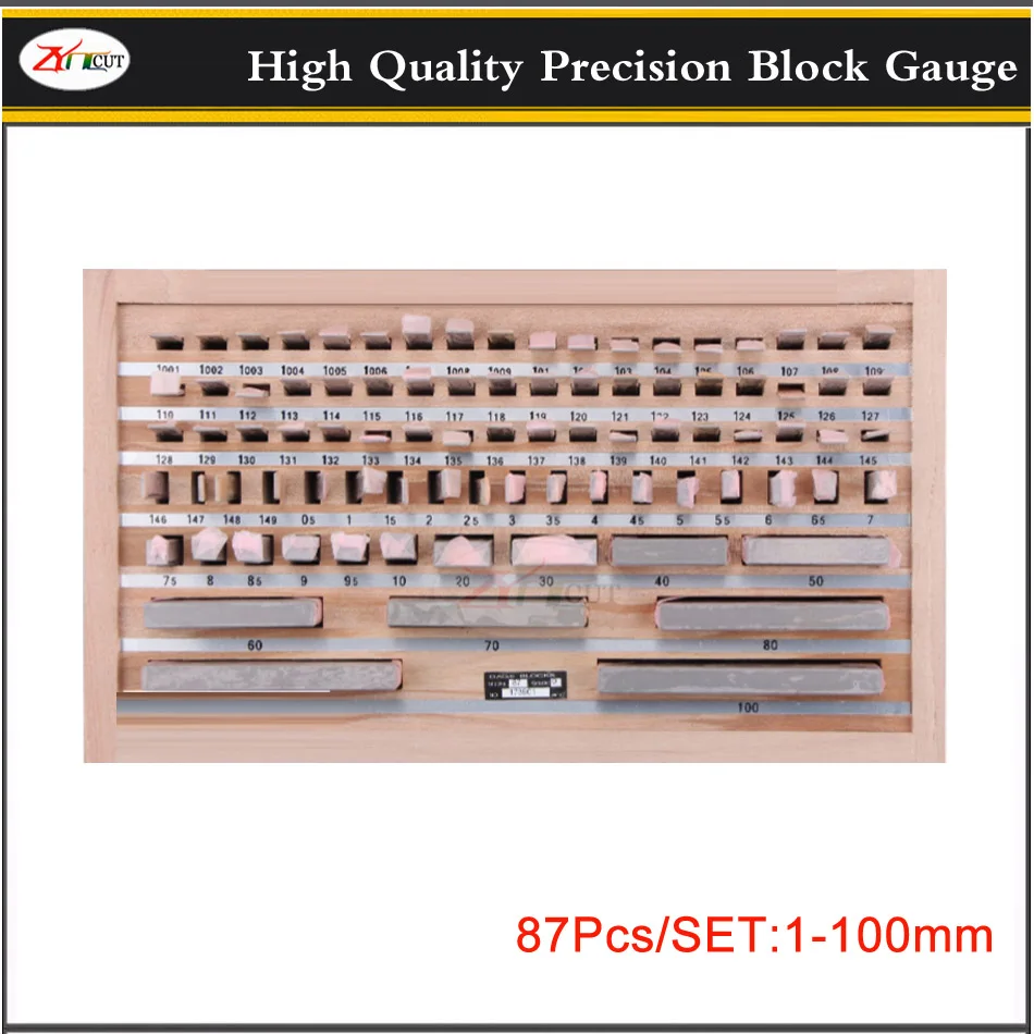 1-100mm 32 38 47  83  87 103 112Pcs/Set High Precision Block Gauge Grade 0 Grade 1 Survey gauge accuracy 0.001mm HSS gauge block