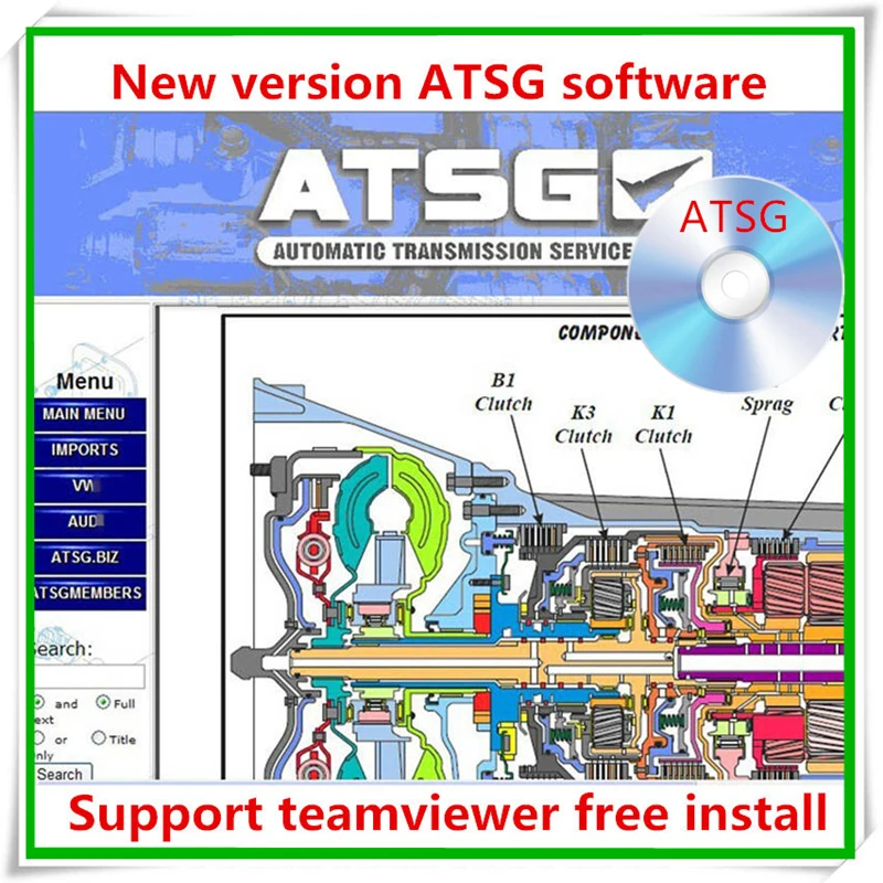 Newest 2017 ATSG software Auto Diagnostic ATSG Software transmission repair manuals ATSG gearbox repair information