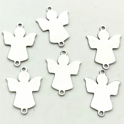 Holy Guardian ANGEL Bright Connect Stainless steel 10pcs Angel Charms Jewelry Necklace Connectors Diy Jewelry Making
