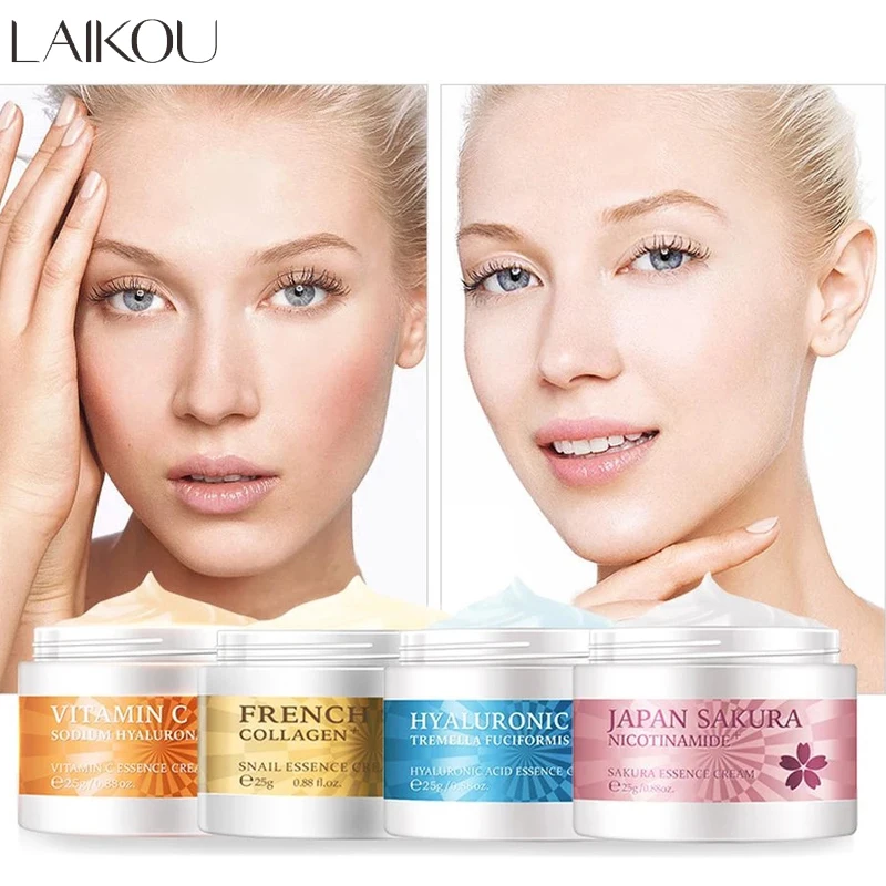 

LAIKOU Face Cream Vitamin C Day Cream For Face Hyaluronic Acid Moisturizing Sakura Anti-Aging Snail Repairing Cream Skin Care