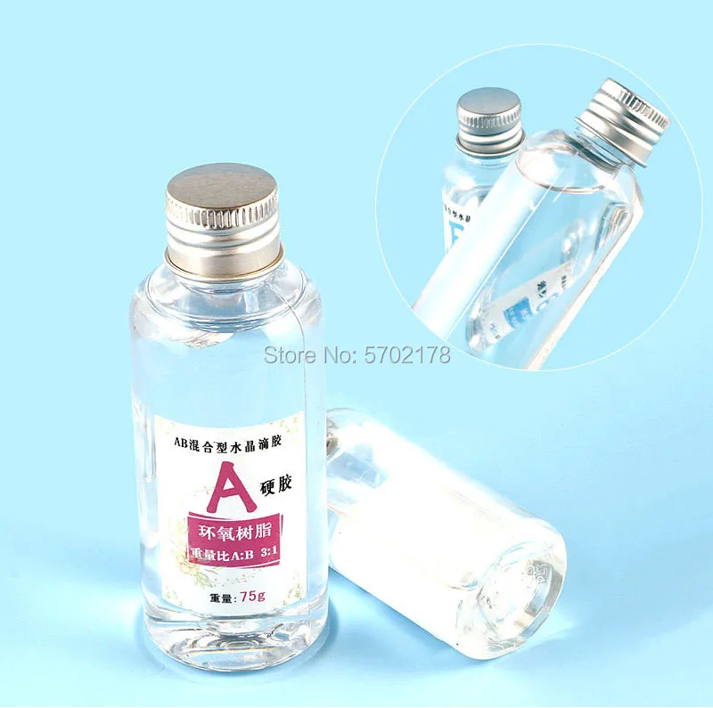 Pegamento de Cristal AB transparente para fabricación de joyas, alta adherencia, antiamarillo, resina epoxi de secado rápido, 1 Juego