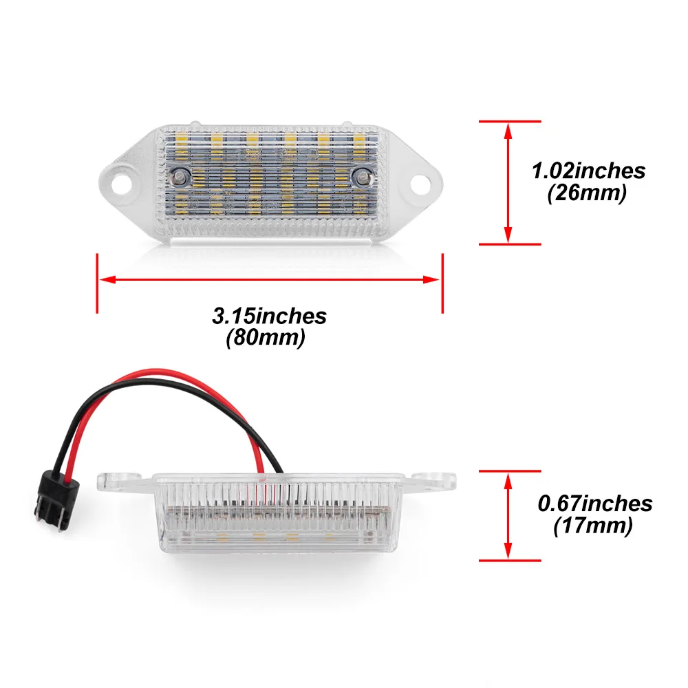 Para mitsubishi lancer 2003-2017 evo evolução x 2007-2016 canbus conduziu luzes da placa de licença oem # mb596500 8341a099 lâmpadas de etiqueta automática