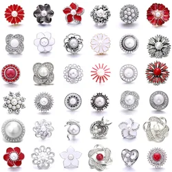 5pcs/lot Mixed 18mm Snap Button Jewelry Metal white red Snap Buttons Charms Interchangeable Button for snap bracelet Bangle