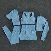 2/3/5PCS Seamless Women Yoga Set Workout Sportswear Gym Clothing Fitness Long Sleeve Crop Top High Waist Leggings Sports Suits - Image 5