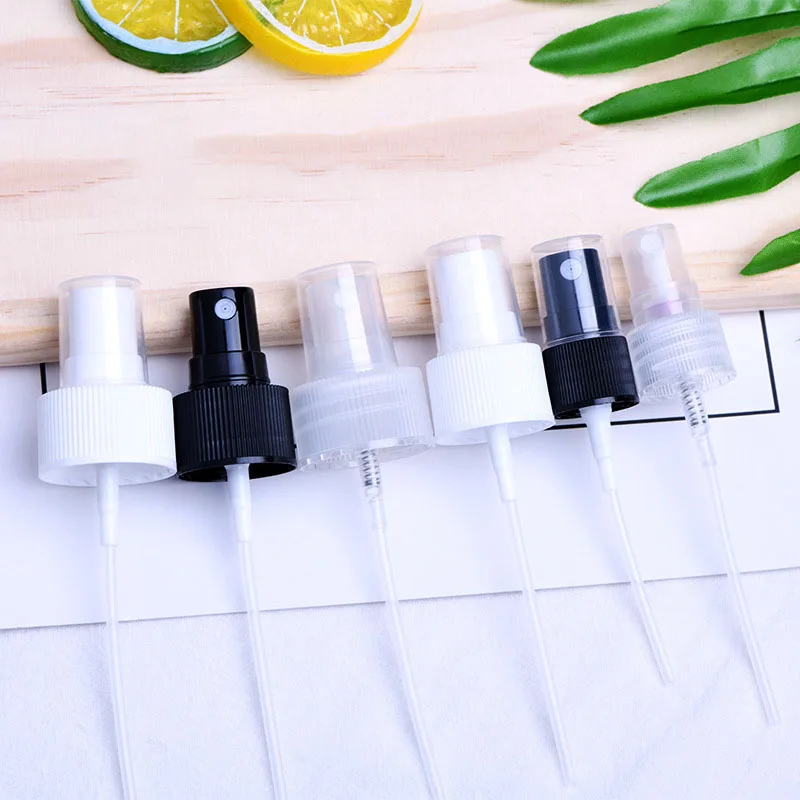 

100pcs Black and White Plastic PP Perfume Spray Pump Bottle Cap Cosmetic Disinfectant Atomization Lid 18 20 24 28/410