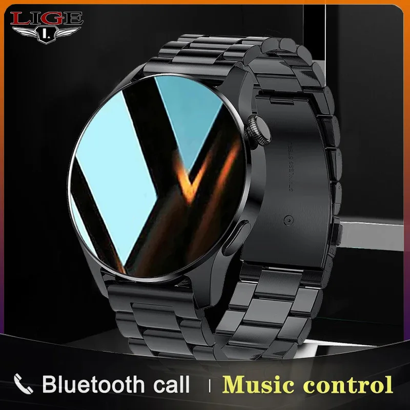 LIGE New Bluetooth Call Smart Watch uomo Full touch Screen Sports Fitness Watch Bluetooth è adatto per Android ios Smart watch