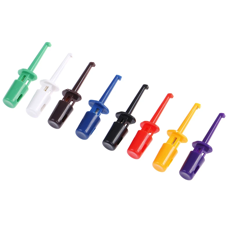 New Multimeter Lead Wire Kit Test Hook Clip 5color Each2 Test Probe SMT / SMD IC D20 Cable Welding Circular Test Clip 10/12PCS