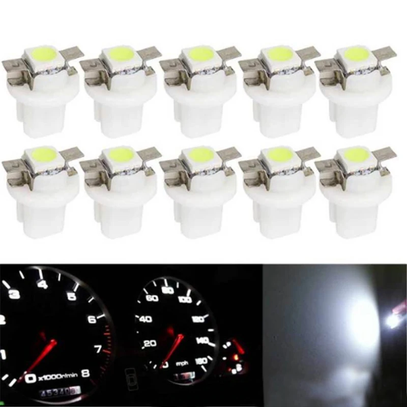 

100Pcs 5050 1SMD Car LED T5 B8.5D Bulbs Dashboard Dash Gauge Instrument Light Lightup Automobiles Interior Decorative Lamp 12V