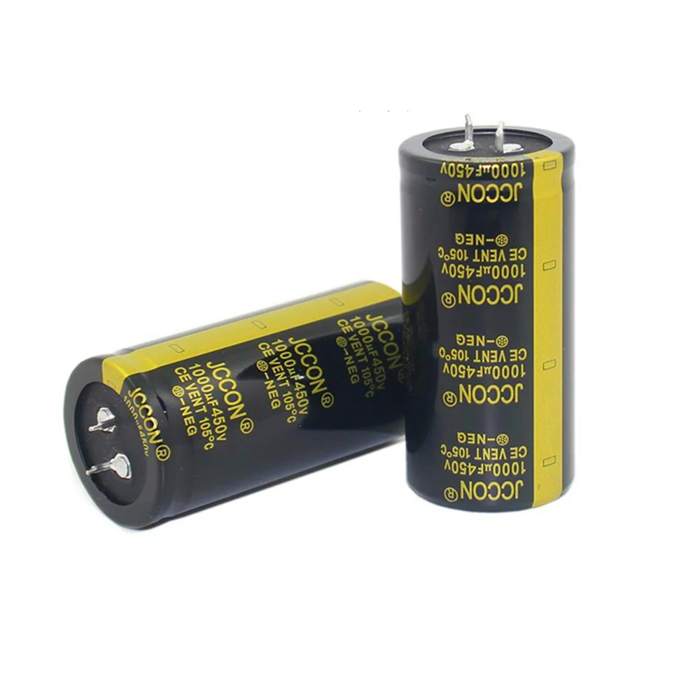 2Pc-10ชิ้น/ล็อต1000UF 450V 35X70มม.10มม.JCCON 105 ℃ ยาวชีวิต Full-แรงดันไฟฟ้าใส่ Horn Electrolytic Capacitors