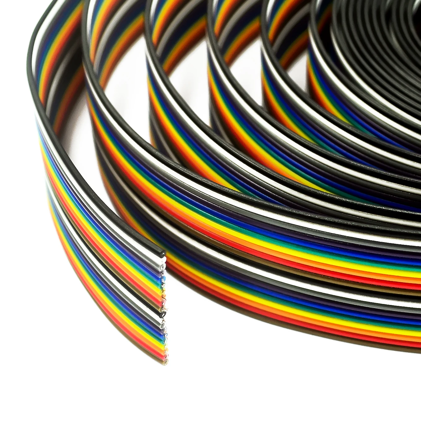 ribbon cable 10 WAY Flat Color Rainbow Ribbon Cable wire Rainbow Cable 10P ribbon cable 1.27MM pitch 5meters/lot IN STOCK