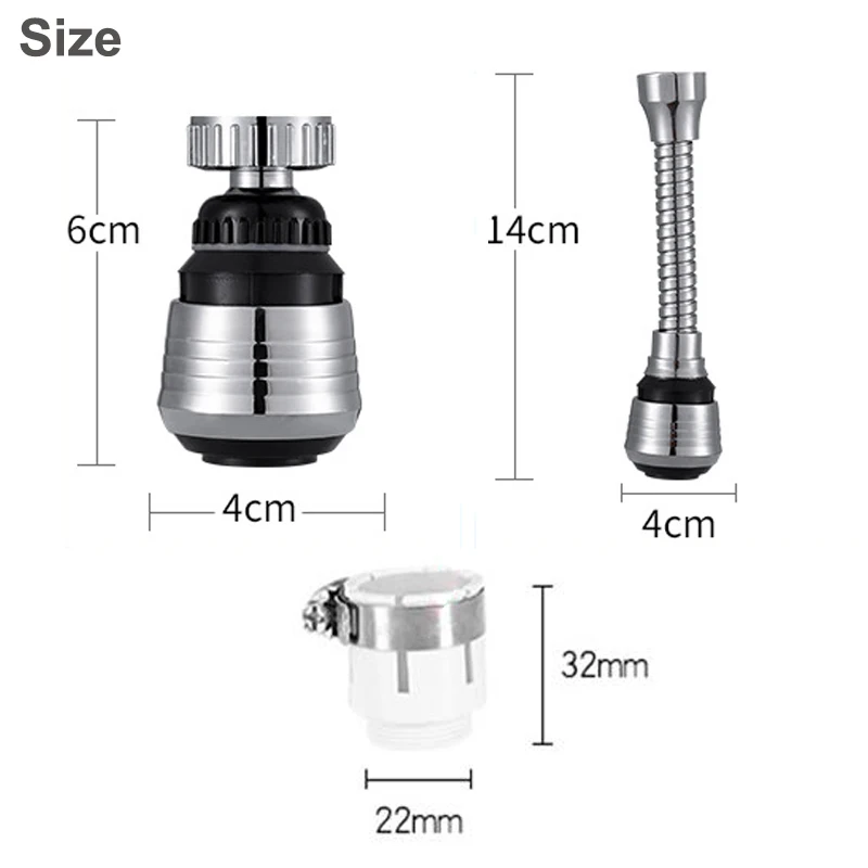 Modes 360 Rotatable Bubbler Water Saving High Pressure Nozzle Filter Tap Adapter Faucet Extender Bathroom Kitchen Accessories