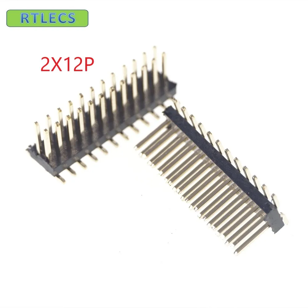 

500 pcs 2x12 P 24 Pin 1.27 mm male Header Dual row Straight PCB SMT male Pin Headers Rohs Lead free