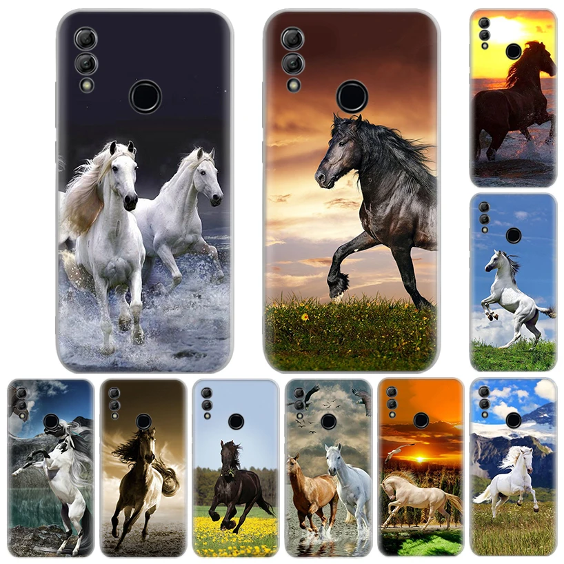 Horse Great Beauty Galloping Soft Phone Case For Huawei Honor 10 9 20 Lite Y5 Y6 Y7 Y9 P Smart Z 2019 8A Pro 8X 8S 7A 7X 9X Capa