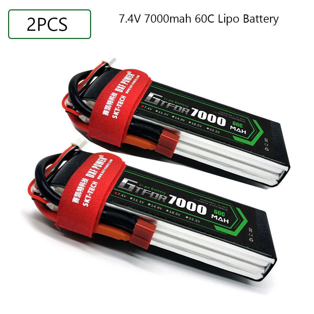 

GTFDR Lipo Battery 2S 7.4V 7000mAh 60C 120C XT60 T Deans XT150 EC5 RC Parts For FPV Drone Airplanes Car Boat Truck Helicopter