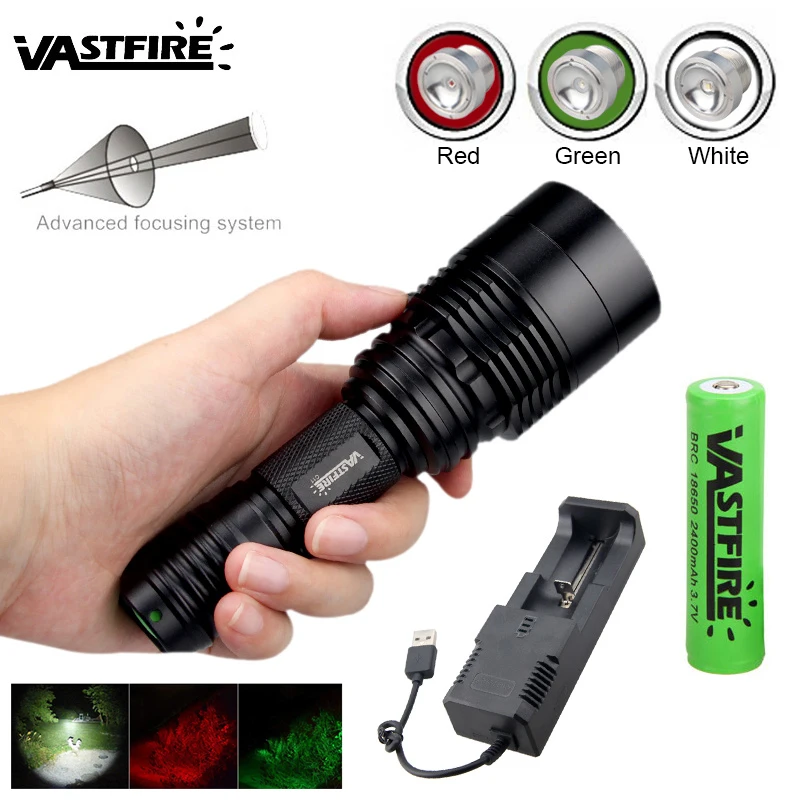 

Tactical C11 Zoomable Flashlight XRE Red/Green/White 3 Beads LED Outdoor Night Hunting Scout Weapon Light Fishing Camping Torch