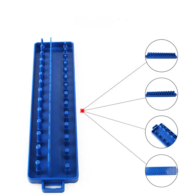 1Pcs 1/4\'\' 3/8\'\' 1/2\'\' Socket Set Organizer Metric and Imperial Straight Plastic Universal Sleeve Frame Storage Tool Rack Tray