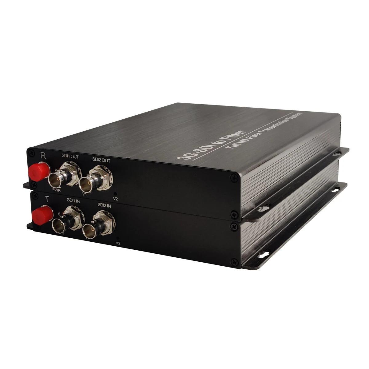 2CH 3G-SDI Extenders Over Fiber Optic Singlemode 20Km (12.4mi), Video Audio to Fiber Media Converter,FC port ,Broadcast Quality