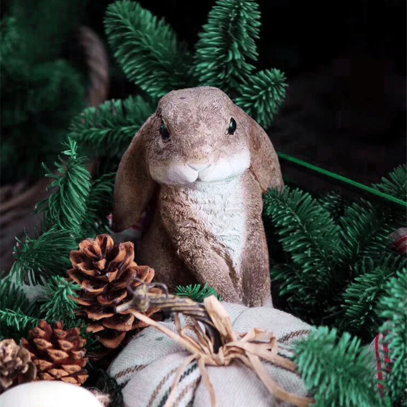 Garden Accessories Simulation Rabbit Courtyard Decoration Outdoor Ornaments Animal Resin Sculpture Gardening Landscaping