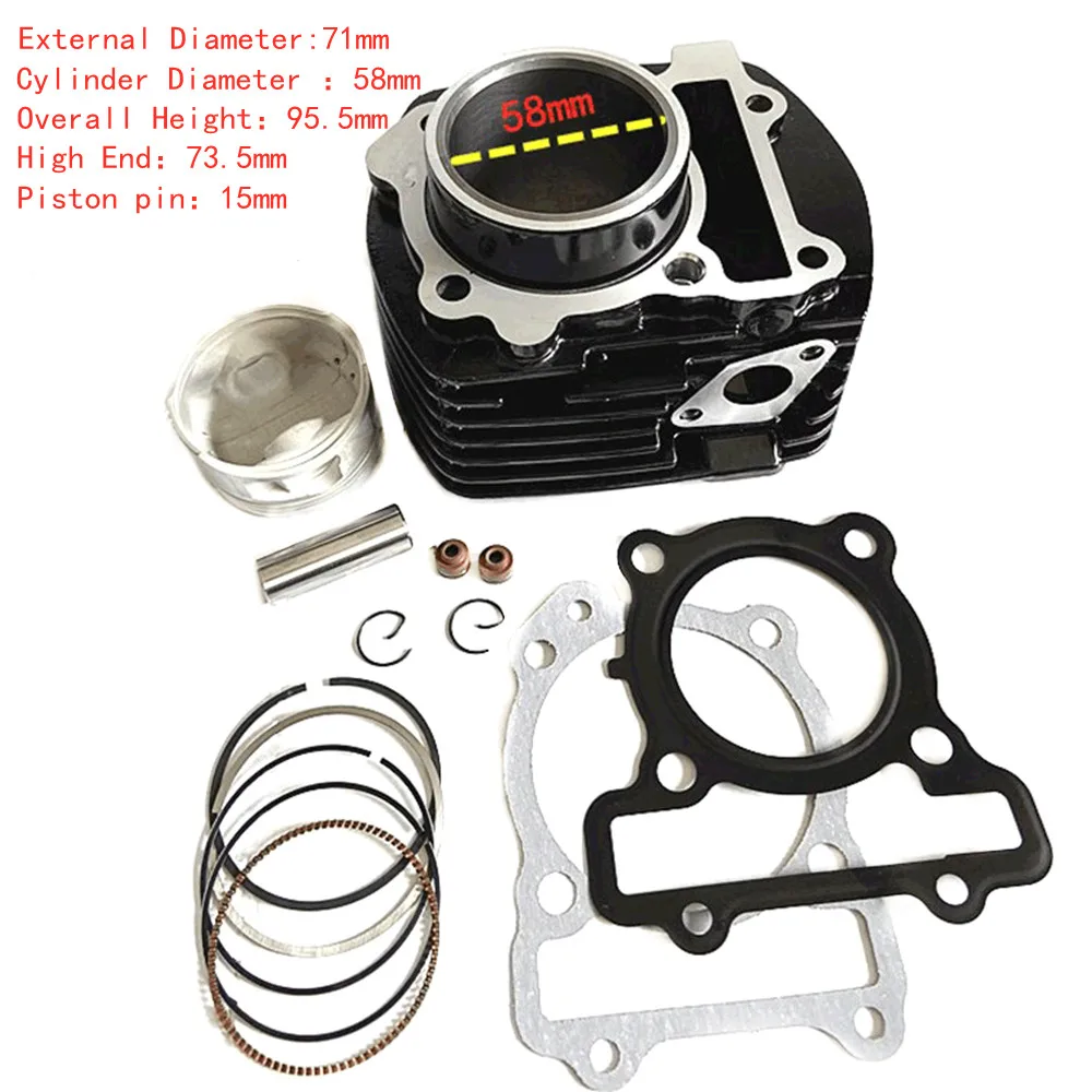 Motorcycle Performance Parts 58mm Engine Cylinder Kit Piston Ring Set For Yamaha FZ16