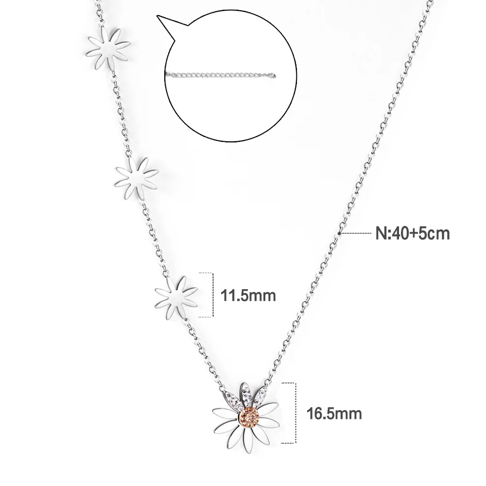 LUXUKISSKIDS Fairy Ladies Floral Pendant Necklaces Daisy Cute Charms collares para mujer Vintage Boho Jewelry Flower Chokers New image 2