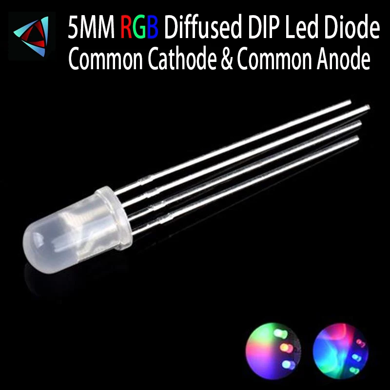 

1000PCS Multicolor 4Pin 5PP RGB Led Diode Light Lamp Diffused Tricolor Round Common Anode Common Cathode LED 5 mm Emitting Diode