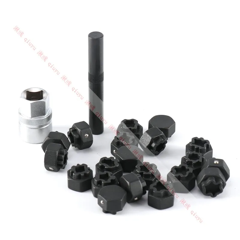 22pcs Anti-Theft Screw Sleeve Removal Install Socket For BMW Wheel Lock Lugnut Anti-Theft Screw Lug Nut Locking Key Socket 41-60