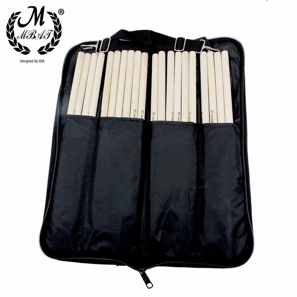 M MBAT Water-Resistant Oxford Cloth Drumstick Backpack Gig Bag Large Capacity Jazz Drum Stick Music Book Storage Case Holder