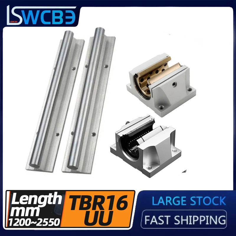 

Standard TBR box type linear rail slide TBR16,L=1200-2550mm,+TBR16UU flange slider/copper sleeve, free shipping mechanical parts