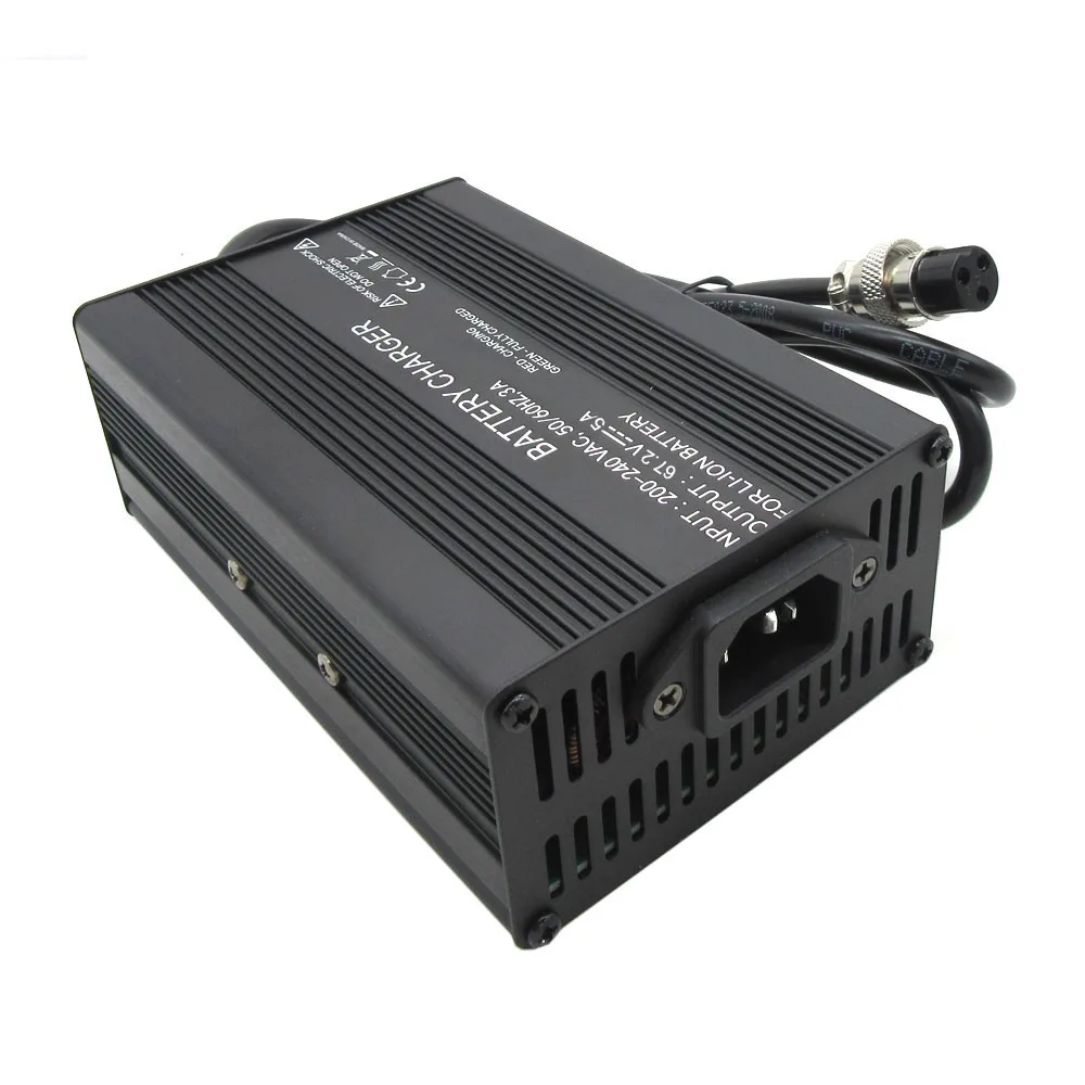 60V 67.2V 5A Li-ion Fast Charger GX16 16S 60 Volt Lithium 20AH 30AH 40AH 50AH Battery Chargers 3PIN IEC GX16