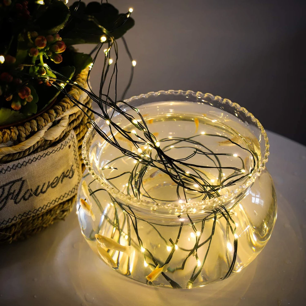 10M 20M Solar LED String Licht PVC Abgedeckt Kupfer Draht String Solar Power Fee Lichter Wasserdichte Led-String garten Dekoration