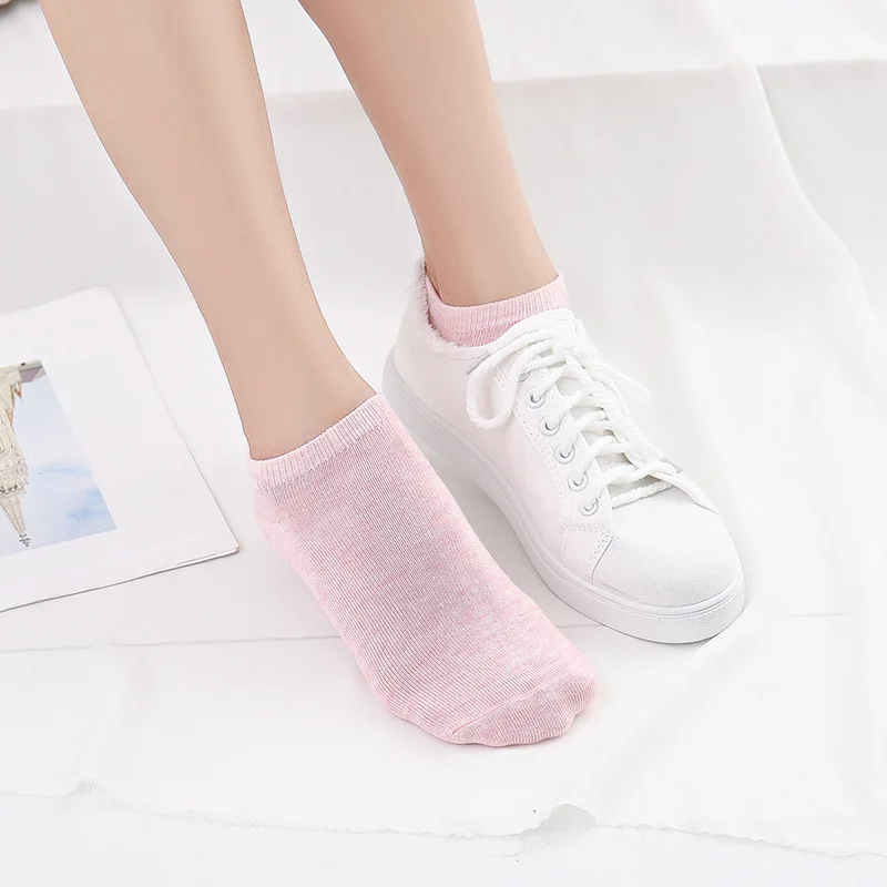 10 Pieces = 5 Pairs Women Female Girls Invisible Soft Sock Slippers Casual Fashion Summer Shallow Mouth Cotton Short Ankle Socks